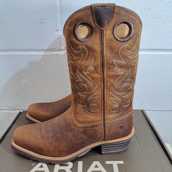 Ariat 10064046 Hybrid Roughstock Western Square Toe Cowboy Boots Size 8 To 8.5D - Picture 2 of 10